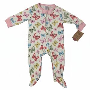 NWT Touched by Nature Organic Cotton Butterfly Sleep N Play 3-6M